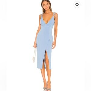 Camila Coelho Aaliyah Midi Dress in Periwinkle Blue